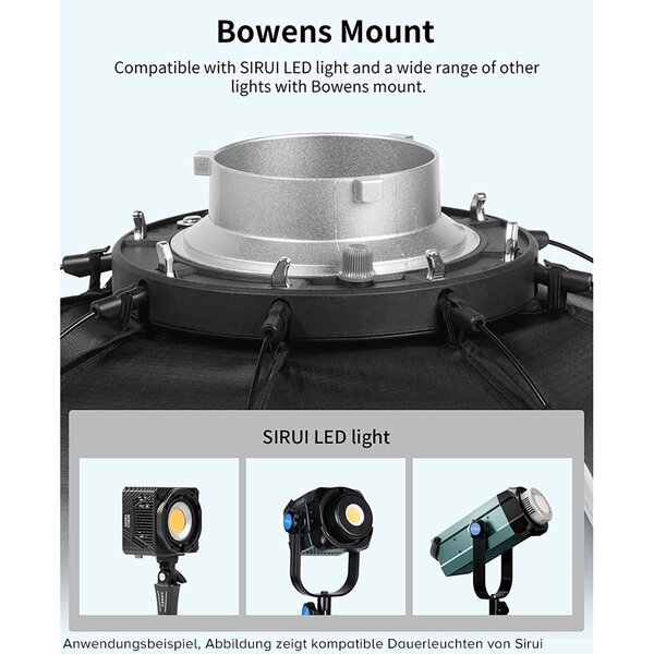 Sirui RGX 60 II Hexagon Quick-open Softbox 60cm mit Grid und Bowens Mount 