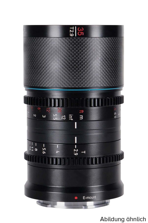 Sirui Saturn 35mm T/2.9 1.6x Carbon Vollformat Anamorphes Objektiv  Leica L Neutral Flare