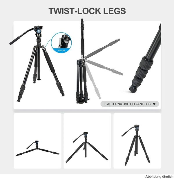 Sirui Traveler 7A Reise Drei-/Einbeinstativ Aluminium mit Videokopf VA-5X schwarz 