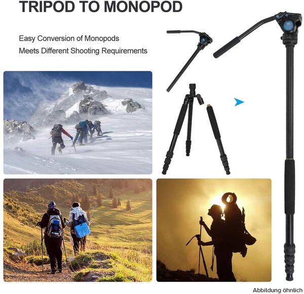 Sirui Traveler 7A Reise Drei-/Einbeinstativ Aluminium mit Videokopf VA-5X schwarz 