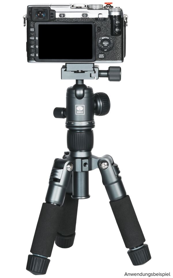 Sirui TT-50 Aluminium Mini-Tisch-Stativ mit Arca Kugelkopf und Smartphonehalterung  grau