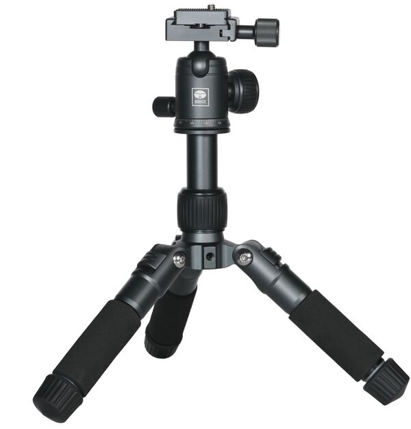 Sirui TT-50 Aluminium Mini-Tisch-Stativ mit Arca Kugelkopf und Smartphonehalterung  grau