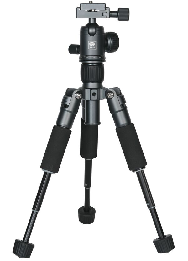 Sirui TT-50 Aluminium Mini-Tisch-Stativ mit Arca Kugelkopf und Smartphonehalterung  grau