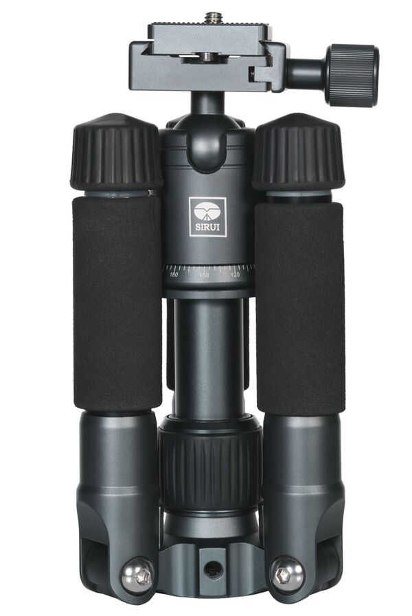 Sirui TT-50 Aluminium Mini-Tisch-Stativ mit Arca Kugelkopf und Smartphonehalterung  grau