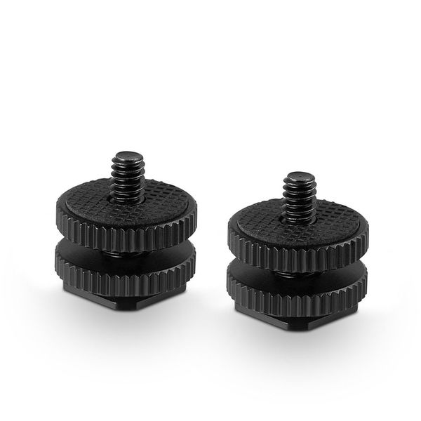 SmallRig 1631 Cold Shoe Adapter with 3/8 Zoll to 1/4 Zoll Thread(2pcs Pack) 