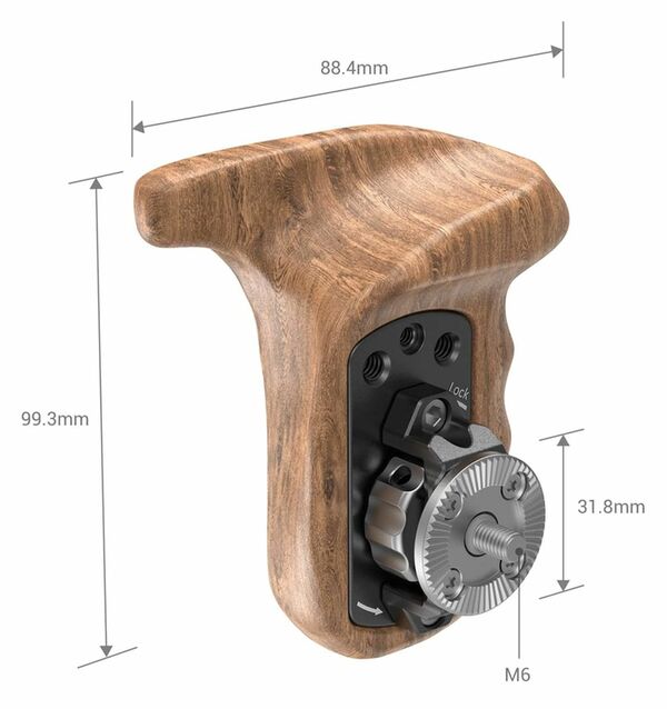 SmallRig 1891 Left Side Wooden Grip with Arri Rosette 