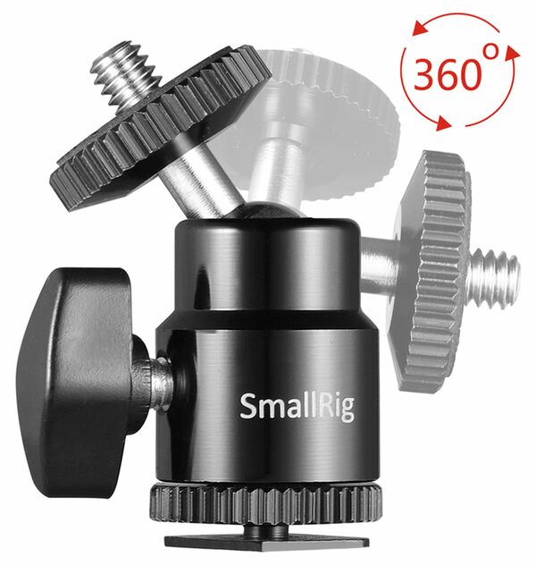 SmallRig 2059 1/4 Camera Hot shoe Mount with Additional  Zoll Screw (2pcs Pack) 