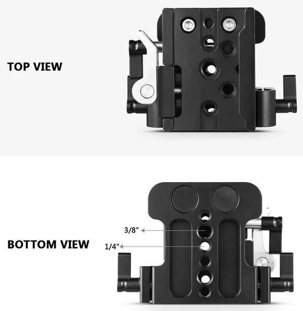 SmallRig 2092 Universal 15mm Rail Support System Baseplate 