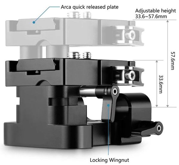 SmallRig 2092 Universal 15mm Rail Support System Baseplate 