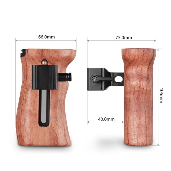 SmallRig 2187C Seitengriff aus Holz mit NATO-Klemme 