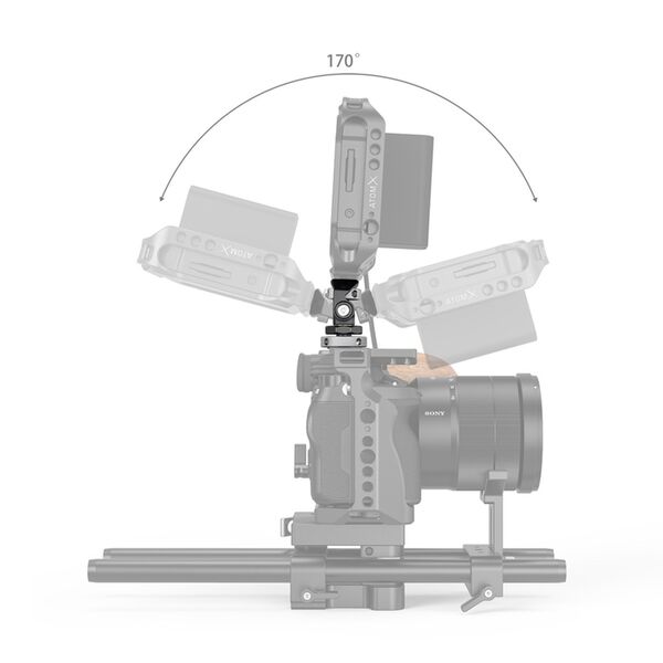 SmallRig 2905B Schwenk- und neigbare Monitorhalterung mit Cold Shoe Mount 