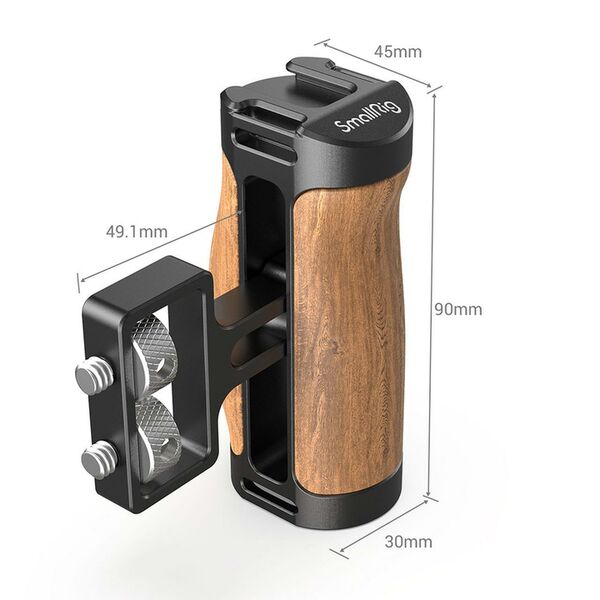 SmallRig 2913 Wooden Mini Side Handle (1/4”-20 Screws) 
