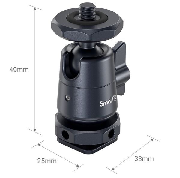 SmallRig 2948B Mini-Kugelkopf mit abnehmbarer Cold Shoe Halterung (2 St.) 