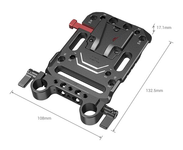 SmallRig 3016 V-Akkuplatte mit doppelter 15-mm-Stabklemme 