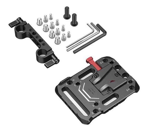 SmallRig 3016 V-Akkuplatte mit doppelter 15-mm-Stabklemme 
