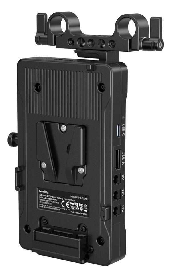 SmallRig 3204B Advanced V-Mount Battery Mount Plate mit verstellbarem Arm 