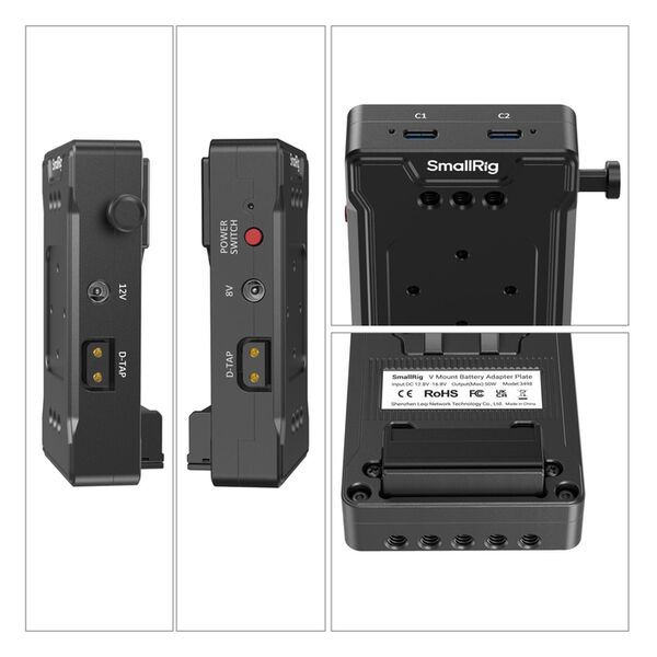 SmallRig 3499B V-Mount Batterieadapter  Platte mit Verlängerungsarm