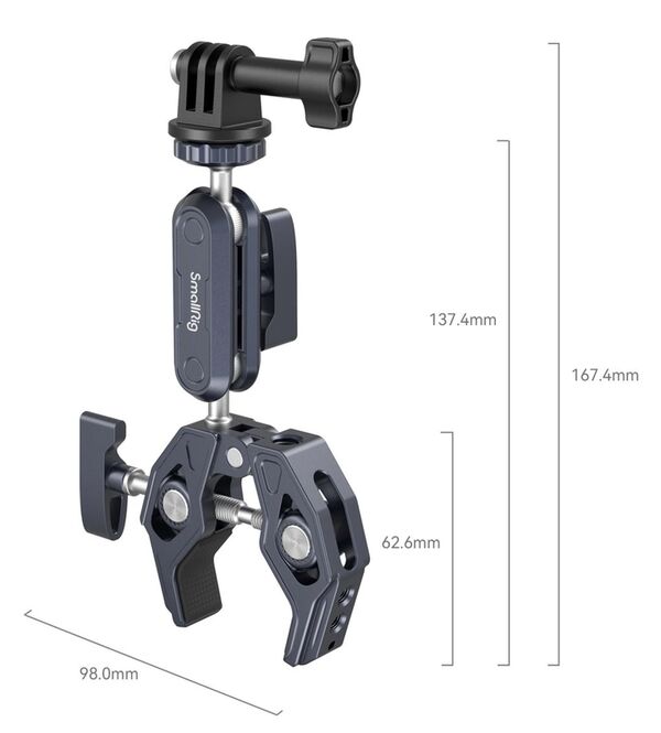 SmallRig 3757B Krabbenklemme mit Kugelkopf-Magic Arm 