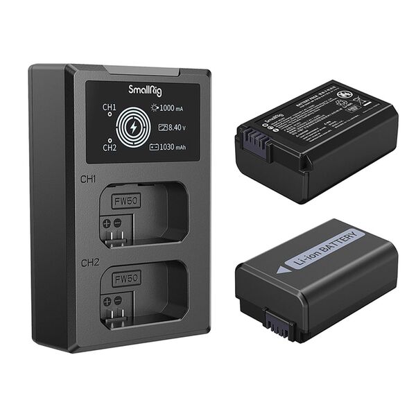 SmallRig 3818 NP FW50 Kamera-Akku und Ladeset 