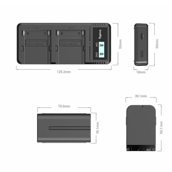 SmallRig 3823 NP F970 Batterie- und Ladesatz 