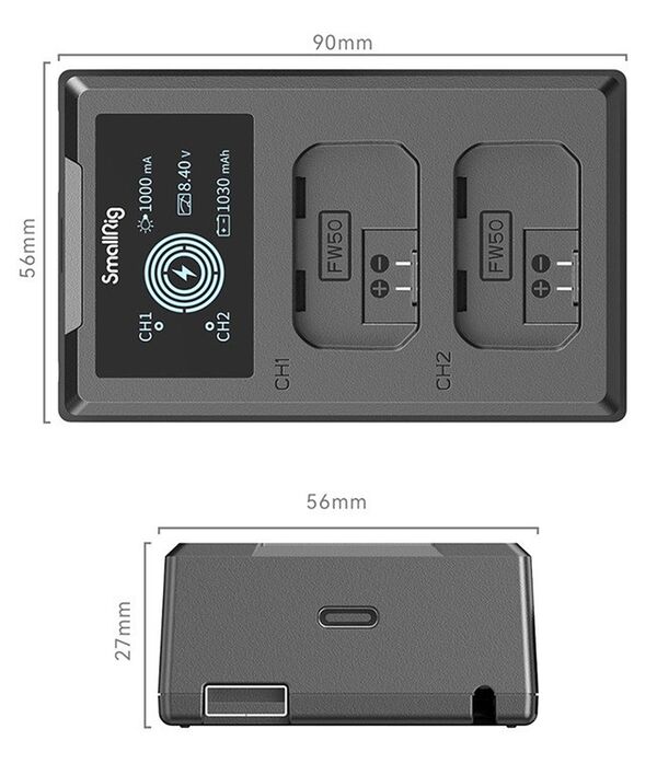 SmallRig 4081 NP FW50 Camera Battery Charger 