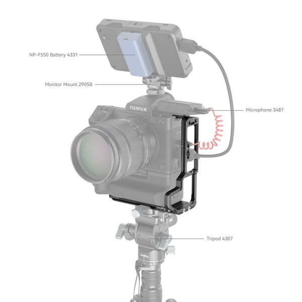 SmallRig 4203 Dediziertes L-Bracket für Fujifilm GFX100 II mit VG-GFX100ll Batteriegriff 