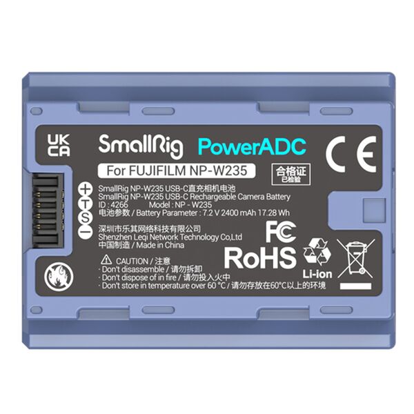 SmallRig 4266 NP W235 USB C aufladbare Kamerabatterie 