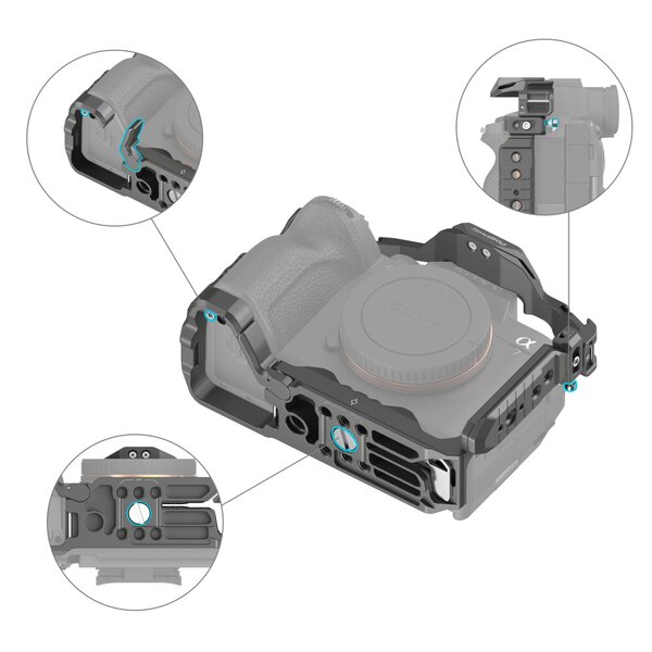 SmallRig 4539 HawkLock Quick Release Advanced Cage Kit for Sony Alpha 7R V / 7 IV / 7S III 