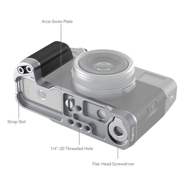 SmallRig 4555B L-förmiger Griff für FUJIFILM X100VI / X100V  silber