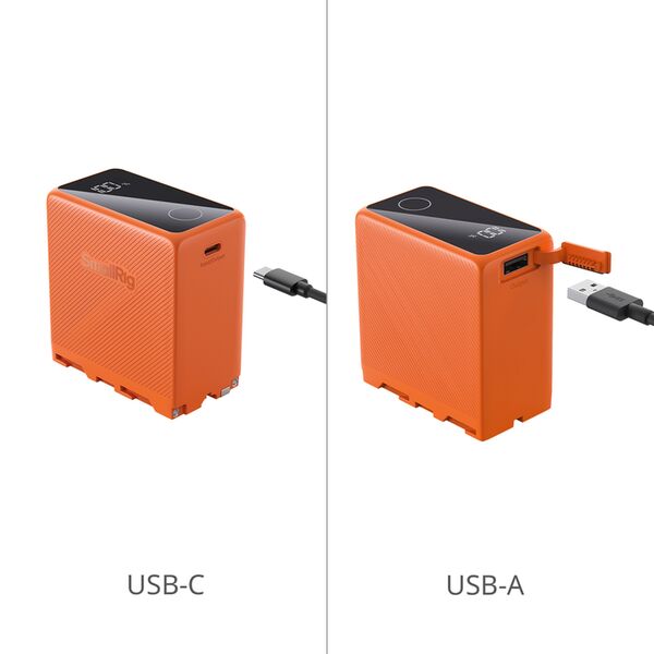 SmallRig 4576 NP-F970, USB-C wiederaufladbarer Akku  orange