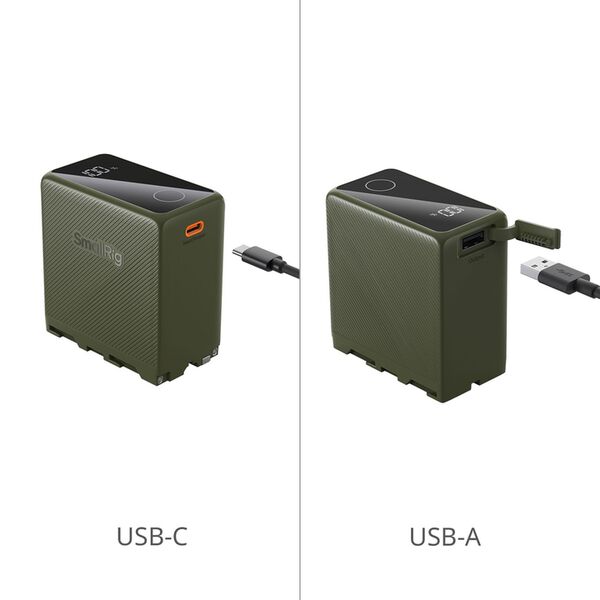 SmallRig 4577 NP-F970, USB-C wiederaufladbarer Akku  grün