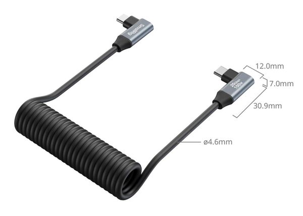 SmallRig 4793 USB-C an USB-C Coiled Data Cable (angled to angled)  35 cm