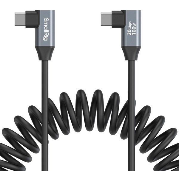 SmallRig 4793 USB-C an USB-C Coiled Data Cable (angled to angled)  35 cm