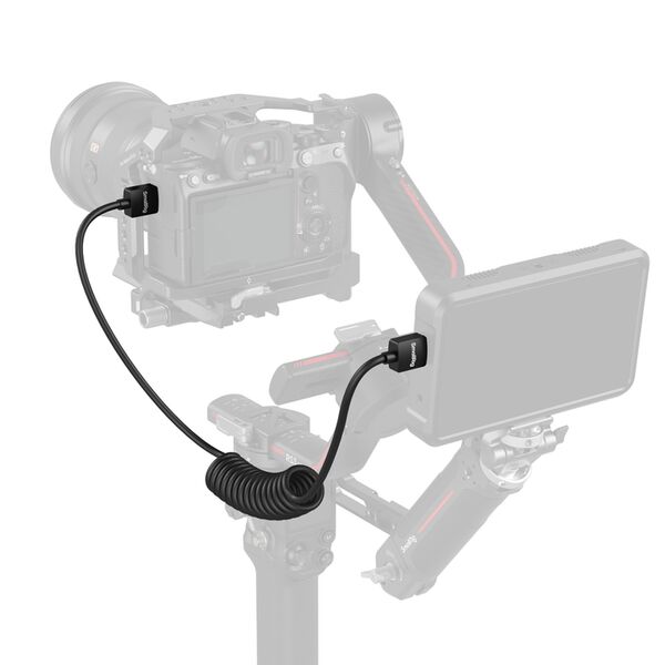 SmallRig 4963 Spiralkabel HDMI A auf A Datenkabel,  1,20 m aufgewickelt