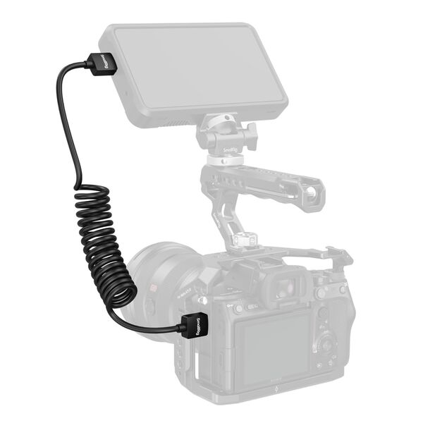 SmallRig 4963 Spiralkabel HDMI A auf A Datenkabel,  1,20 m aufgewickelt