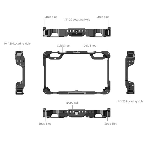 SmallRig 5030 Monitor Cage Kit für Atomos Shinobi II / Shinobi GO 