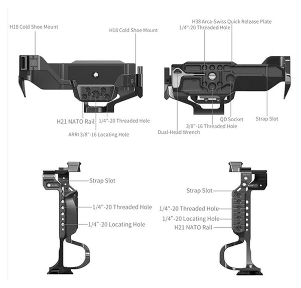 SmallRig 5147 Cage für Panasonic LUMIX S1R II/S5 II/S5 IIX/G9 II m. Batt. Grip 