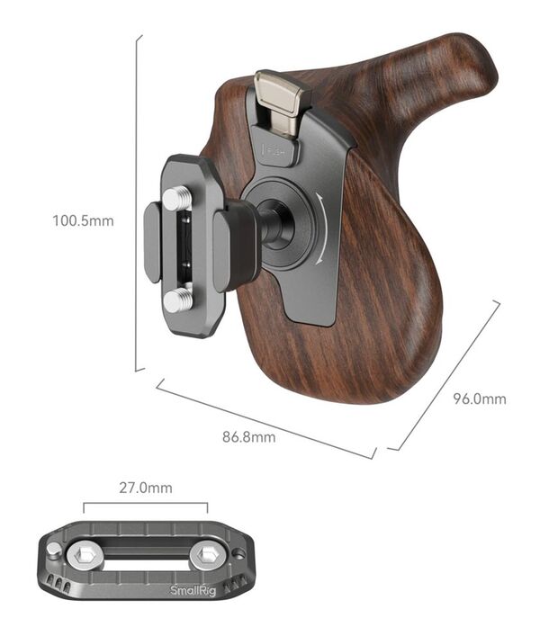 SmallRig 5192 Image Grip Right Side Holzgriff mit NATO-Klemme 
