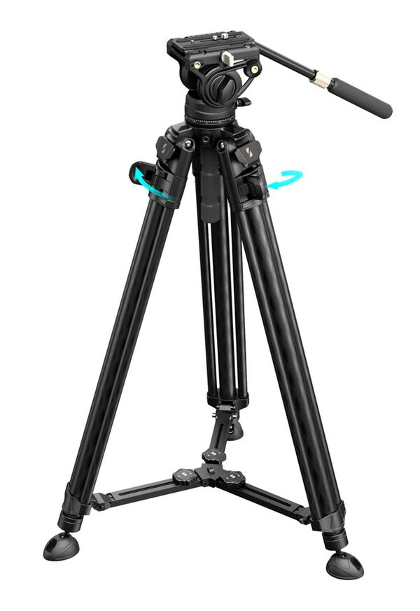 SmallRig 5201 AD-50 Max Video Carbon Fiber Tripod, Kohlefaser-Stativ 