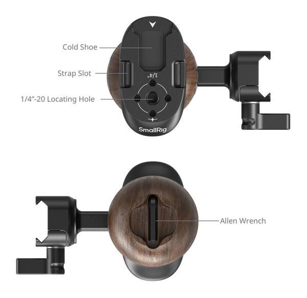 SmallRig 5239 Seitlicher Holzgriff mit NATO-Klemme 