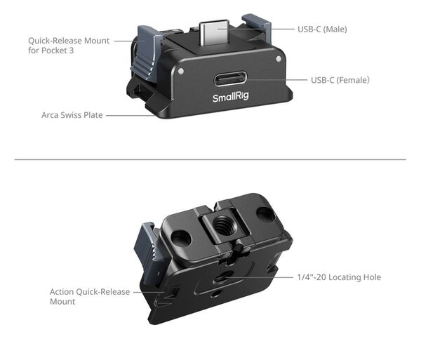 SmallRig 5376 Battery Adapter Plate for DJI Osmo Pocket 3 