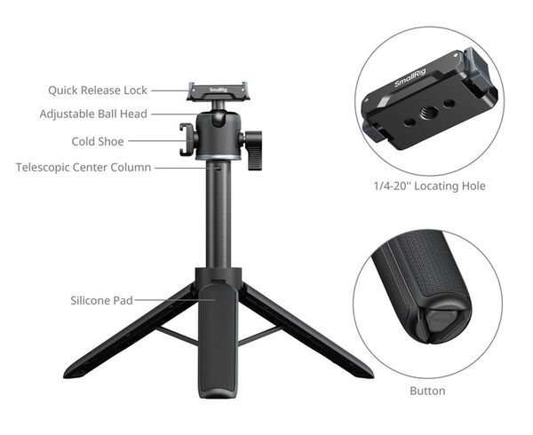 SmallRig 5435 Grip-Tripod For Action Cameras 