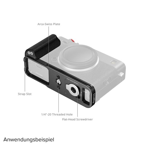 SmallRig 5448 L-förmige Montageplatte mit Silikongriff für FUJIFILM X-E5  schwarz