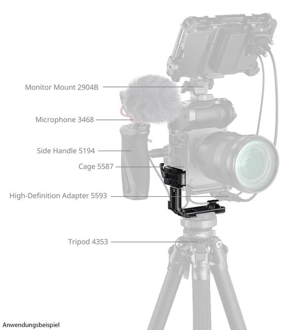 SmallRig 5594 Vertikale Montageplatte für Cage mit ARCA-Typ-Platte 