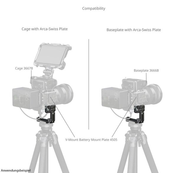 SmallRig 5594 Vertikale Montageplatte für Cage mit ARCA-Typ-Platte 