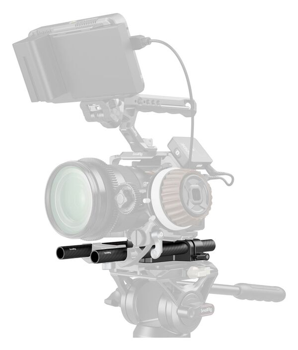 SmallRig 5609 untere Montageplatte mit doppelter 15 mm Stangenklemme 