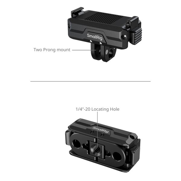 SmallRig 5890 Bidirectional Quick Release Folding Adapter Mount with 2-Prong Mount and 1/4 -20 Threaded Hole 
