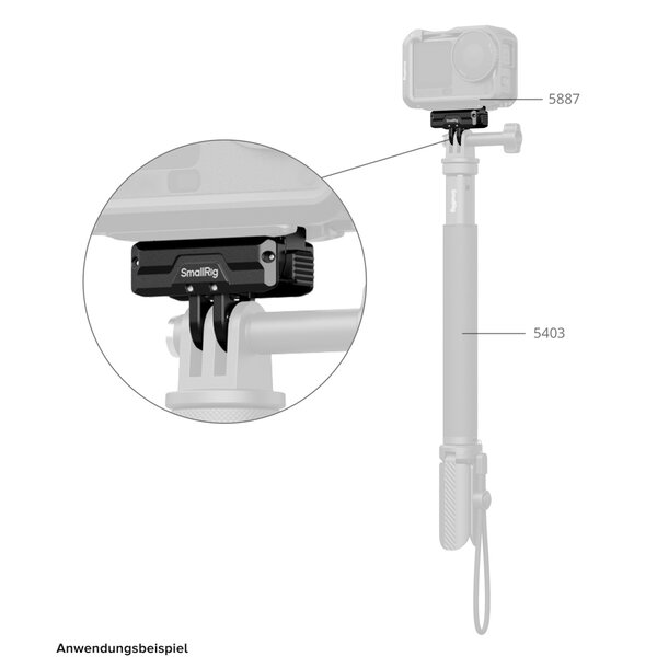 SmallRig 5890 Bidirectional Quick Release Folding Adapter Mount with 2-Prong Mount and 1/4 -20 Threaded Hole 