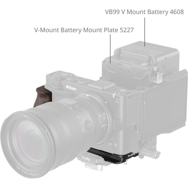 SmallRig 5906 L-Shaped Mount Plate mit Holzgriff für Nikon ZR 