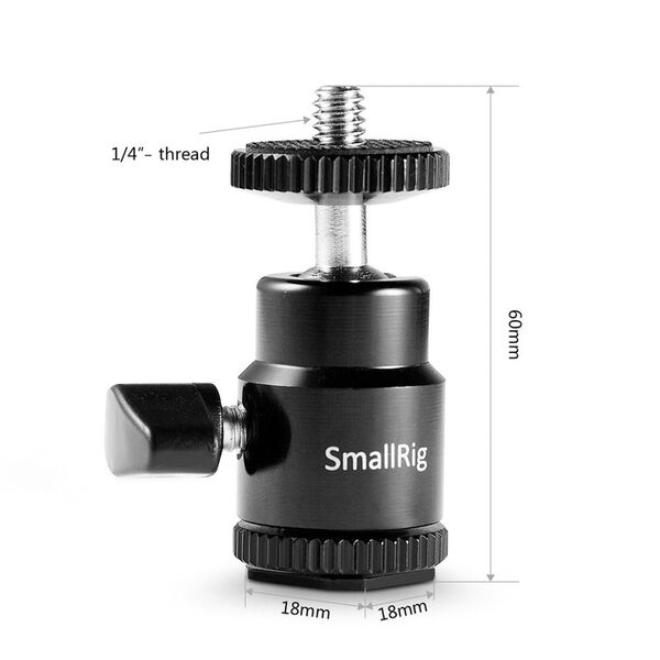 SmallRig 761 1/4 Zoll Camera Hot shoe mount w/ additional 1/4 Zoll screw 